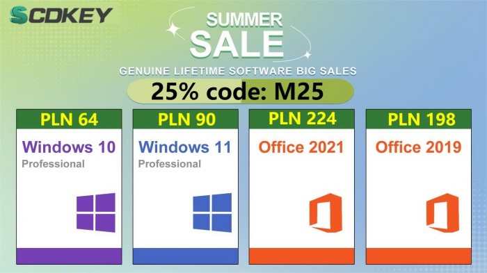 Letnia wyprzeda do a 91%! Windows 10 Pro za $15, a Office za $28!