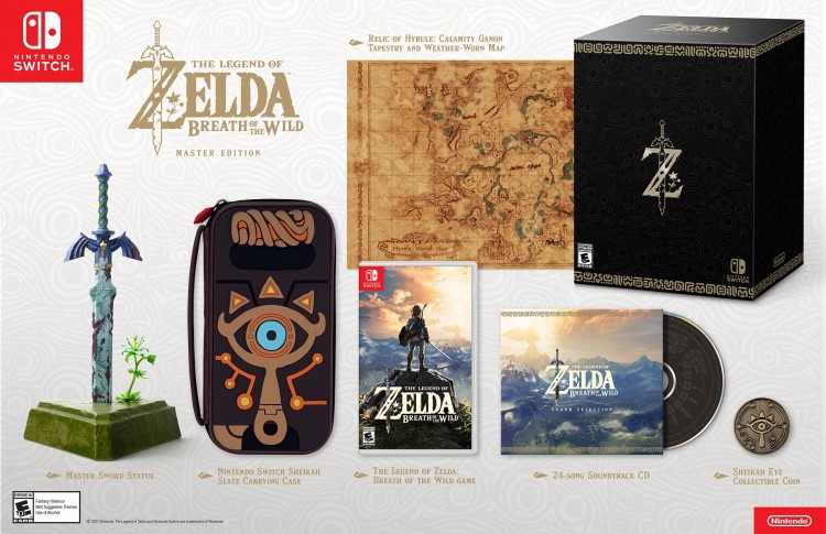 Kolekcjonerka The Legend of Zelda: Breath of the Wild ze statuetk miecza i pokrowcem
