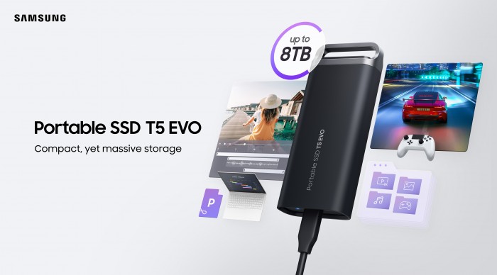 Samsung prezentuje nowy przenony dysk SSD T5 EVO o pojemnoci do 8 TB i kompaktowej obudowie