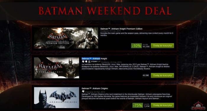 Serie Shadowrun i Batman: Arkham w weekendowej promocji na Steamie