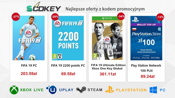 Promocje na SCDKey - kolejne przeceny dla naszych czytelnikw, w tym FIFA 19 na PC za niecae 204 z