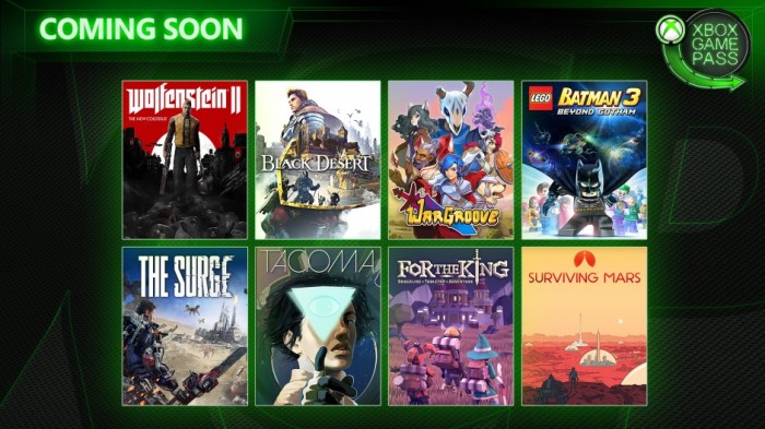 Xbox Game Pass maj 2019 - Wolfenstein II, The Surge, Tacoma