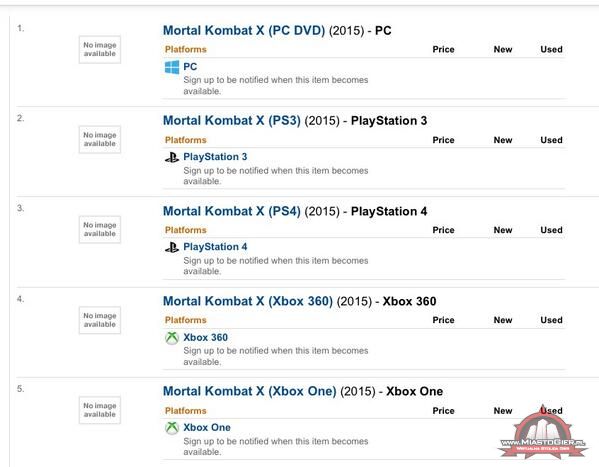 Mortal Kombat X pojawiło się w sklepie Amazon