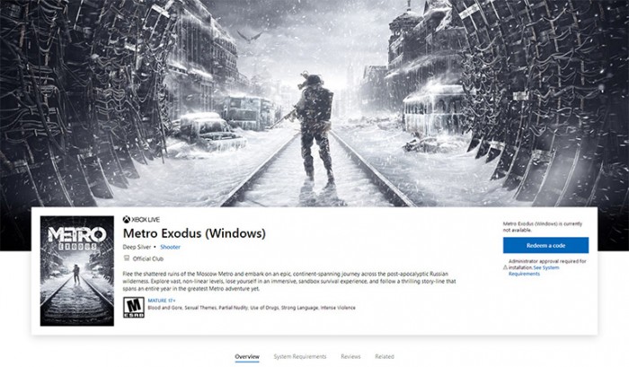 Metro Exodus w niedziel zadebiutuje w Microsoft Store. Gra bdzie dostpna w Xbox Game Pass?