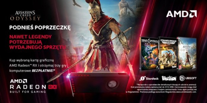 Assassin's Creed Odyssey i 2 inne gry za darmo przy zakupie karty AMD Radeon RX