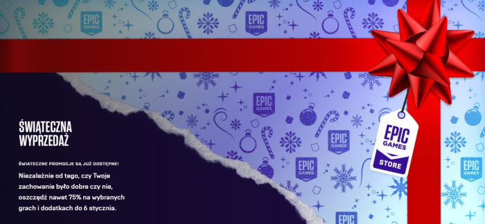 Epic Games Store - startuje świąteczna wyprzedaż. Darmowe gry i kupon na 40 zł